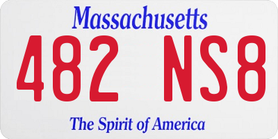 MA license plate 482NS8