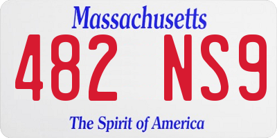 MA license plate 482NS9