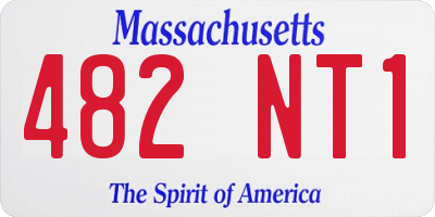 MA license plate 482NT1