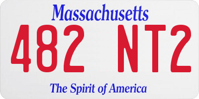 MA license plate 482NT2