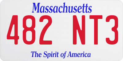 MA license plate 482NT3