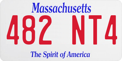 MA license plate 482NT4