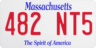 MA license plate 482NT5