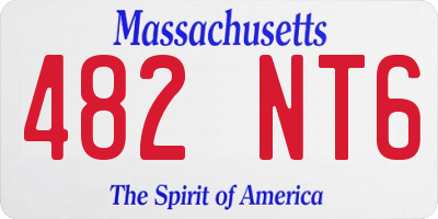 MA license plate 482NT6