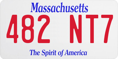 MA license plate 482NT7