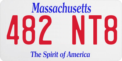 MA license plate 482NT8