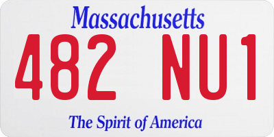 MA license plate 482NU1
