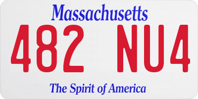 MA license plate 482NU4