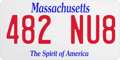 MA license plate 482NU8