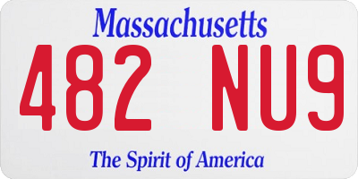 MA license plate 482NU9