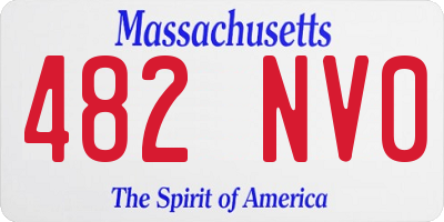 MA license plate 482NV0