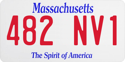 MA license plate 482NV1