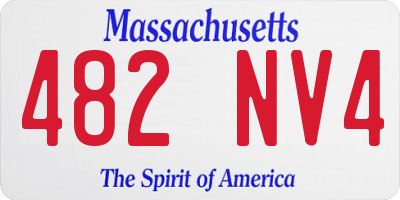 MA license plate 482NV4