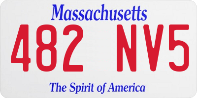MA license plate 482NV5