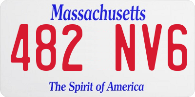 MA license plate 482NV6