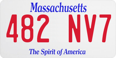 MA license plate 482NV7