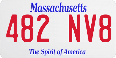 MA license plate 482NV8