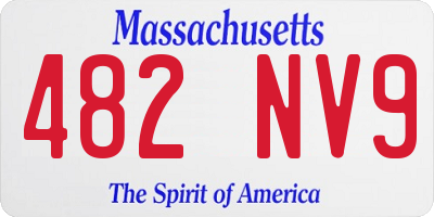 MA license plate 482NV9