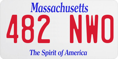 MA license plate 482NW0