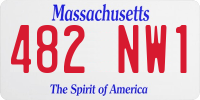 MA license plate 482NW1