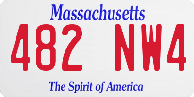 MA license plate 482NW4