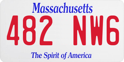 MA license plate 482NW6