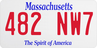 MA license plate 482NW7