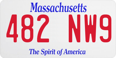 MA license plate 482NW9