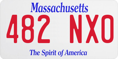 MA license plate 482NX0