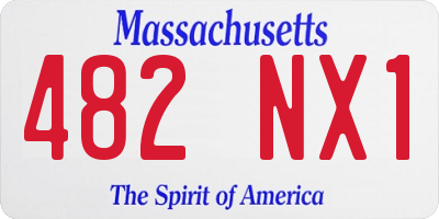 MA license plate 482NX1