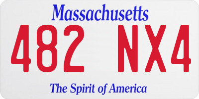 MA license plate 482NX4