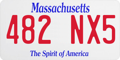 MA license plate 482NX5