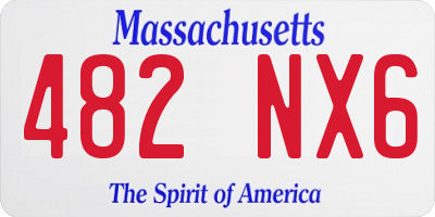 MA license plate 482NX6