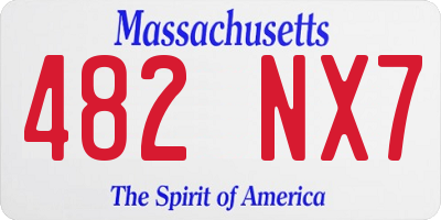 MA license plate 482NX7