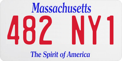 MA license plate 482NY1