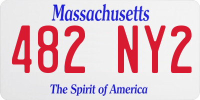 MA license plate 482NY2