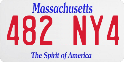 MA license plate 482NY4