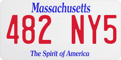 MA license plate 482NY5