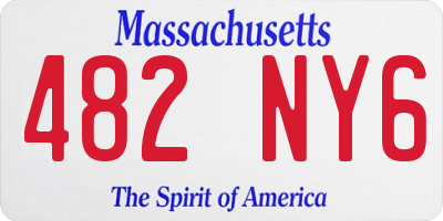 MA license plate 482NY6