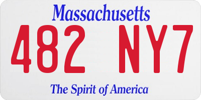 MA license plate 482NY7