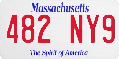 MA license plate 482NY9