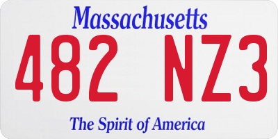 MA license plate 482NZ3