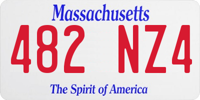 MA license plate 482NZ4