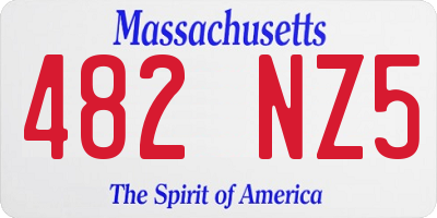 MA license plate 482NZ5