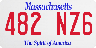 MA license plate 482NZ6