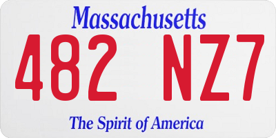 MA license plate 482NZ7