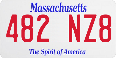 MA license plate 482NZ8