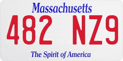 MA license plate 482NZ9