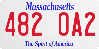 MA license plate 482OA2