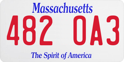 MA license plate 482OA3
